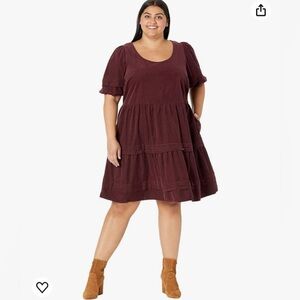 NWT Madewell Plus Corduroy Tiered Mini Dress